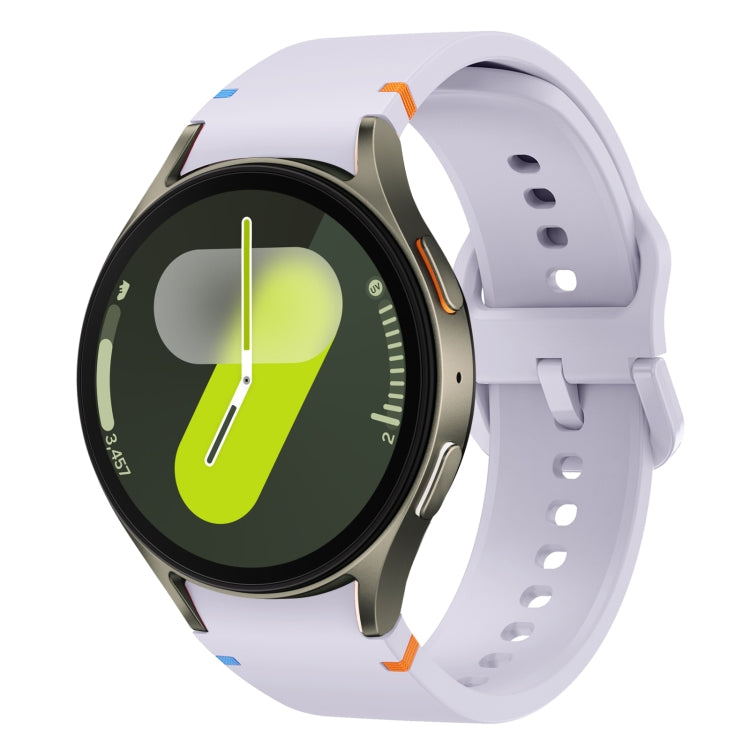 For Samsung Galaxy Watch 7 40mm Flat Sewing Design Silicone Watch Band(Purple) by bashfashion