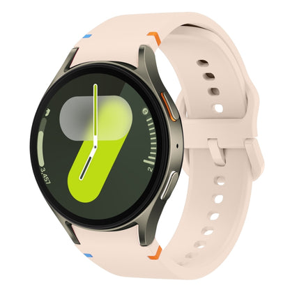 For Samsung Galaxy Watch 7 44mm Flat Sewing Design Silicone Watch Band(Pink) by bashfashion