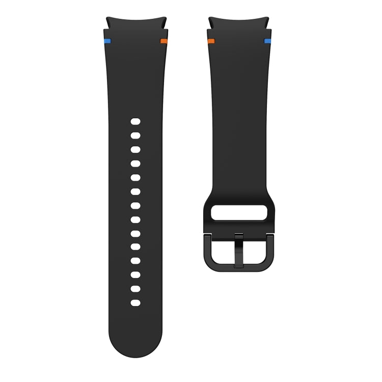 For Samsung Galaxy Watch 7 44mm Flat Sewing Design Silicone Watch Band(Black) by bashfashion
