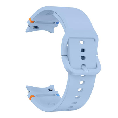 For Samsung Galaxy Watch 7 44mm Flat Sewing Design Silicone Watch Band(Light Blue) by bashfashion