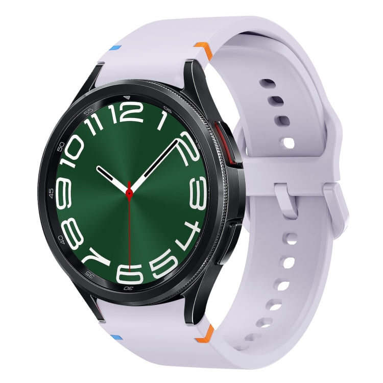 For Samsung Galaxy Watch 6 Classic 43 / 47mm Flat Sewing Design Silicone Watch Band(Purple) by bashfashion