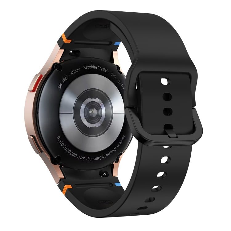 For Samsung Galaxy Watch 6 Classic 43 / 47mm Flat Sewing Design Silicone Watch Band(Black) by bashfashion