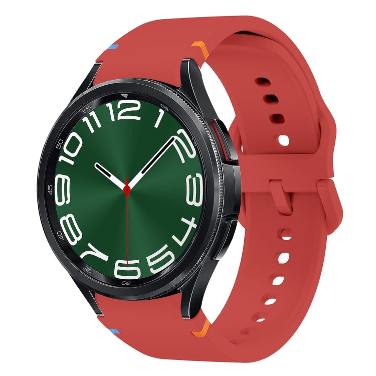 For Samsung Galaxy Watch 6 Classic 43 / 47mm Flat Sewing Design Silicone Watch Band(Red) by bashfashion