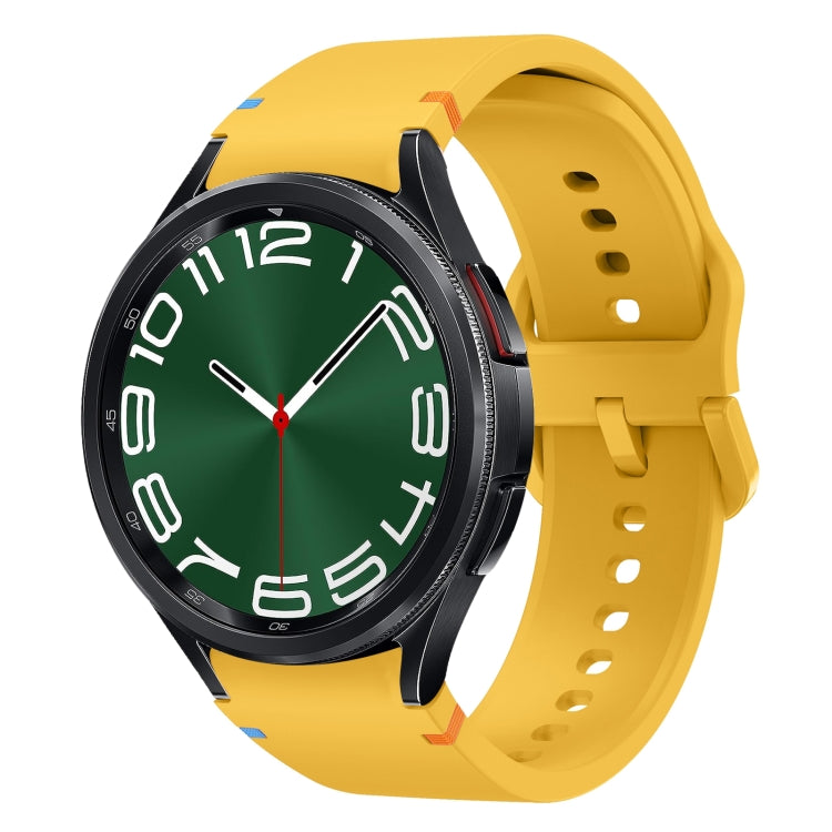 For Samsung Galaxy Watch 6 Classic 43 / 47mm Flat Sewing Design Silicone Watch Band(Apricot) by bashfashion