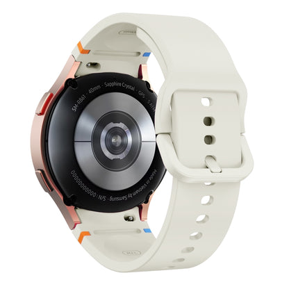 For Samsung Galaxy Watch 6 40 / 44mm Flat Sewing Design Silicone Watch Band(White) by bashfashion