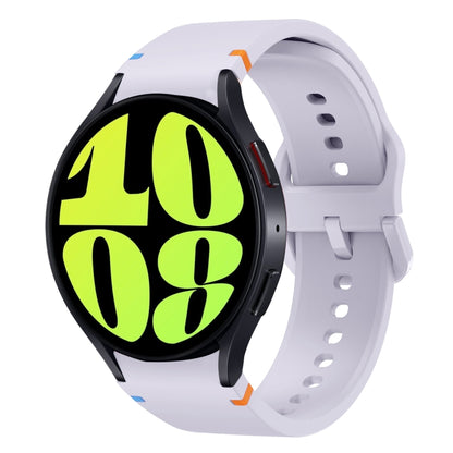 For Samsung Galaxy Watch 6 40 / 44mm Flat Sewing Design Silicone Watch Band(Purple) by bashfashion