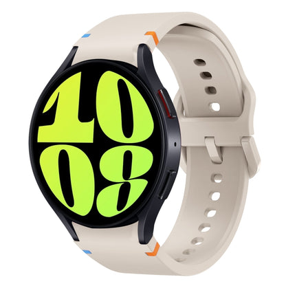 For Samsung Galaxy Watch 6 40 / 44mm Flat Sewing Design Silicone Watch Band(Starlight) by bashfashion