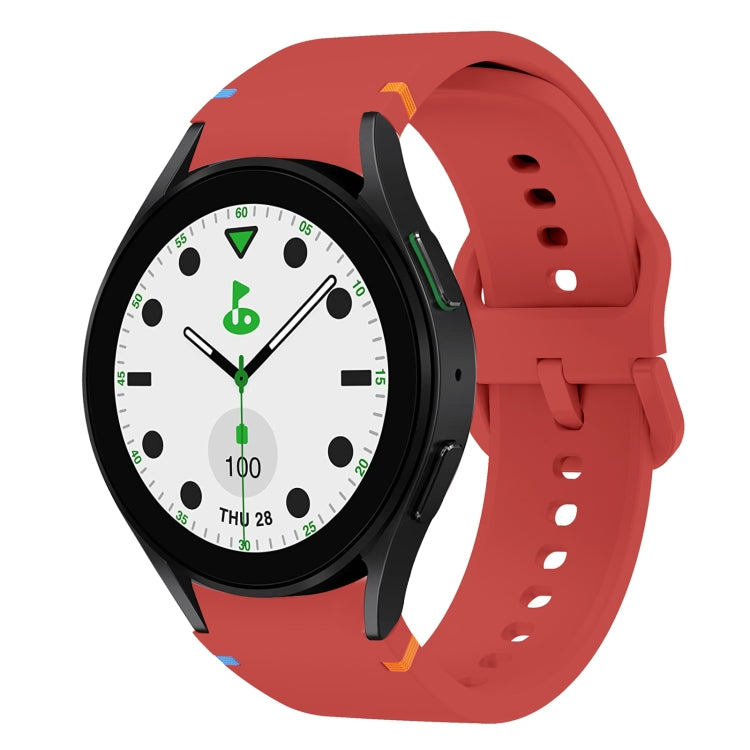 For Sansung Galaxy Watch 5 Pro Golf Edition Flat Sewing Design Silicone Watch Band(Red) by bashfashion