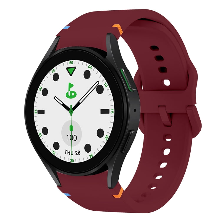 For Sansung Galaxy Watch 5 Pro Golf Edition Flat Sewing Design Silicone Watch Band(Wine Red) by bashfashion