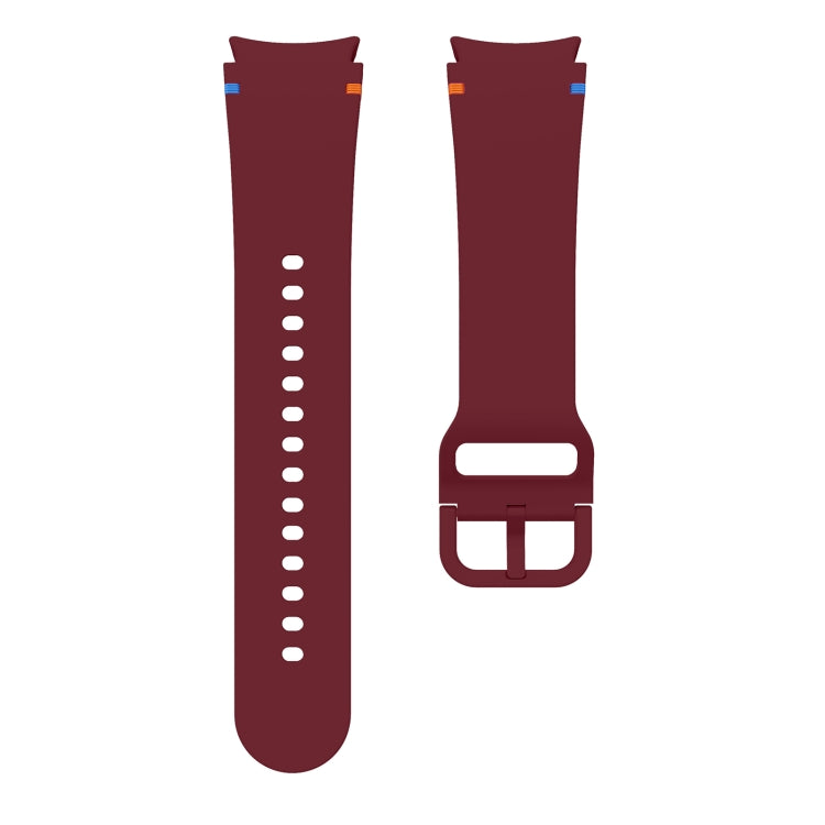 For Sansung Galaxy Watch 5 Pro Golf Edition Flat Sewing Design Silicone Watch Band(Wine Red) by bashfashion