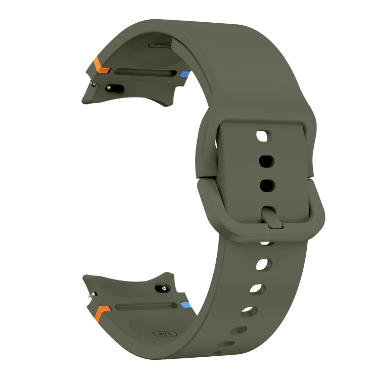 For Samsung Galaxy Watch 5 Golf Edition Flat Sewing Design Silicone Watch Band(Army Green) by bashfashion