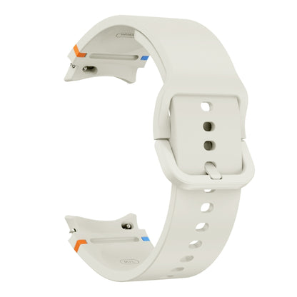 For Samsung Galaxy Watch 5 40 / 44mm Flat Sewing Design Silicone Watch Band(White) by bashfashion