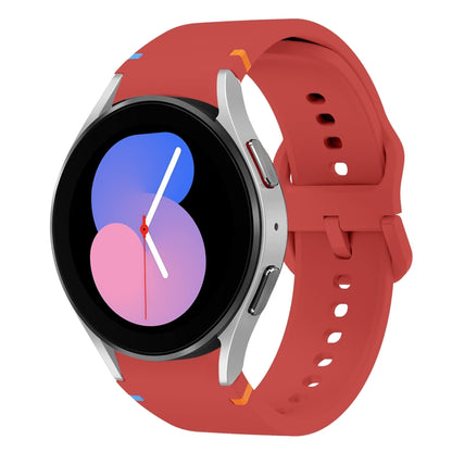 For Samsung Galaxy Watch 5 40 / 44mm Flat Sewing Design Silicone Watch Band(Red) by bashfashion