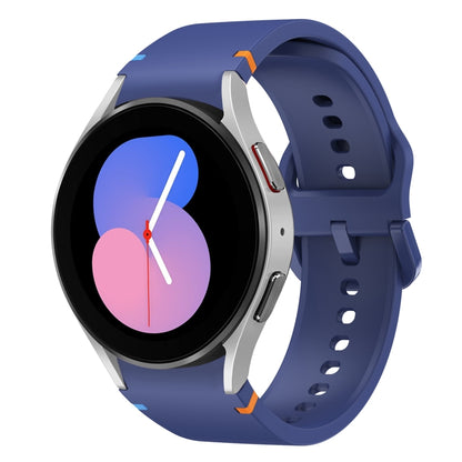 For Samsung Galaxy Watch 5 40 / 44mm Flat Sewing Design Silicone Watch Band(Midnight Blue) by bashfashion