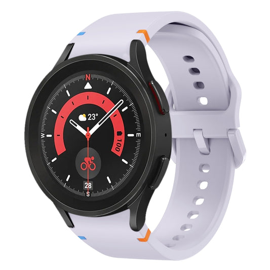 For Sansung Galaxy Watch5 Pro 45mm Flat Sewing Design Silicone Watch Band(Purple) by bashfashion