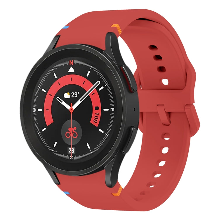 For Sansung Galaxy Watch5 Pro 45mm Flat Sewing Design Silicone Watch Band(Red) by bashfashion
