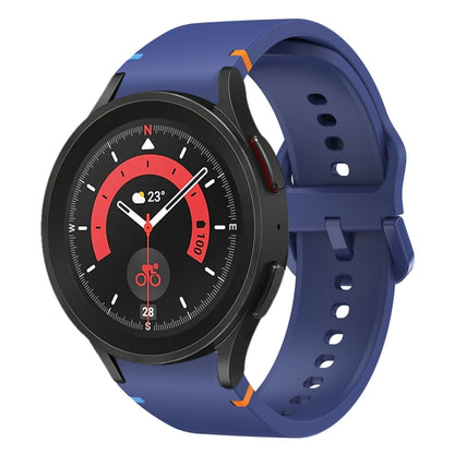 For Sansung Galaxy Watch5 Pro 45mm Flat Sewing Design Silicone Watch Band(Midnight Blue) by bashfashion