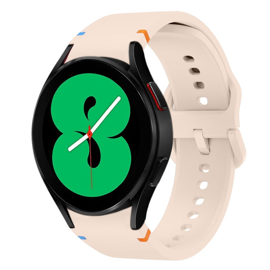 Fou Samsung Galaxy Watch 4 40 / 44mm Flat Sewing Design Silicone Watch Band(Pink) by bashfashion