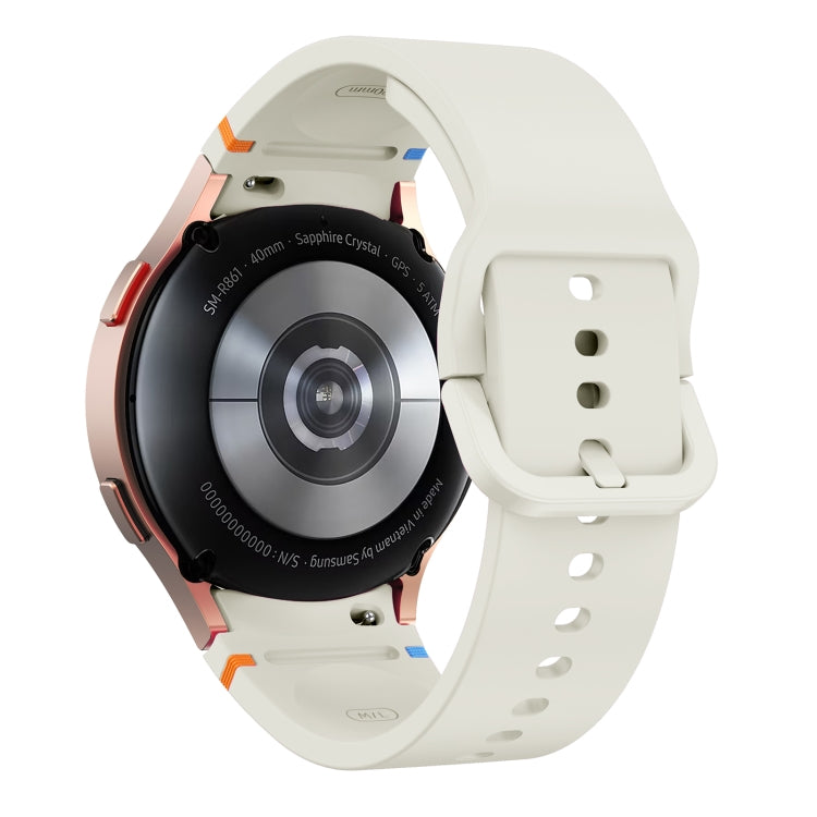 Fou Samsung Galaxy Watch 4 40 / 44mm Flat Sewing Design Silicone Watch Band(White) by bashfashion