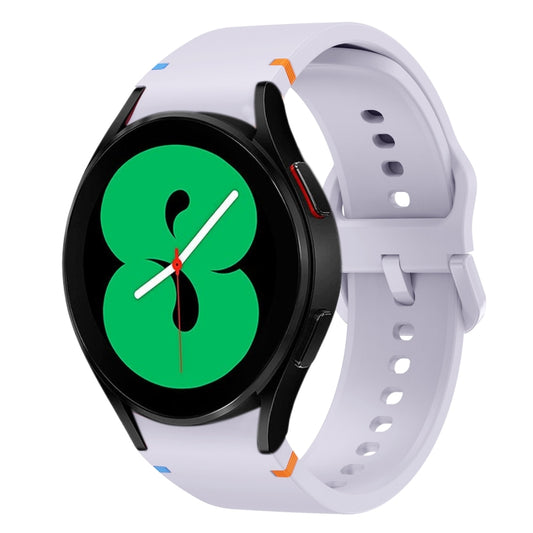 Fou Samsung Galaxy Watch 4 40 / 44mm Flat Sewing Design Silicone Watch Band(Purple) by bashfashion