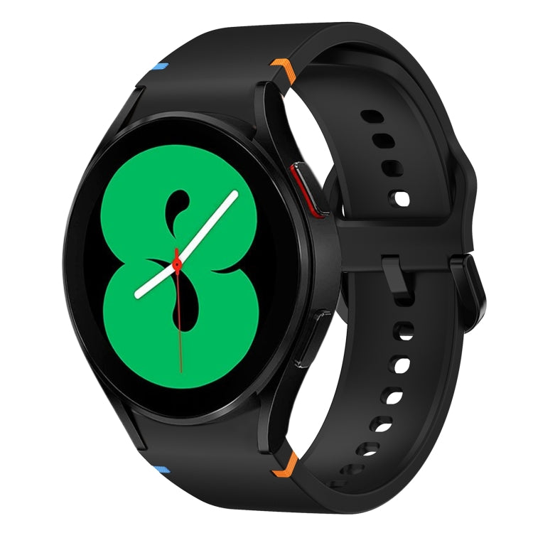 Fou Samsung Galaxy Watch 4 40 / 44mm Flat Sewing Design Silicone Watch Band(Black) by bashfashion