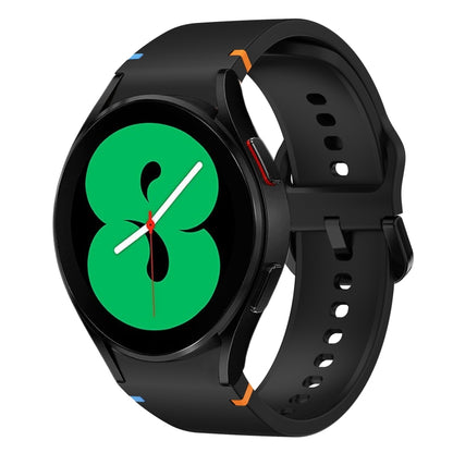 Fou Samsung Galaxy Watch 4 40 / 44mm Flat Sewing Design Silicone Watch Band(Black) by bashfashion
