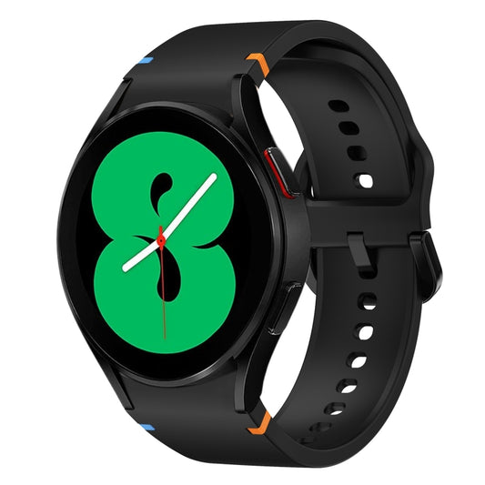Fou Samsung Galaxy Watch 4 40 / 44mm Flat Sewing Design Silicone Watch Band(Black) by bashfashion