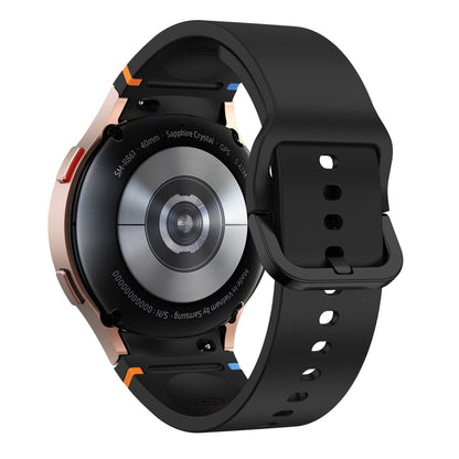 Fou Samsung Galaxy Watch 4 40 / 44mm Flat Sewing Design Silicone Watch Band(Black) by bashfashion