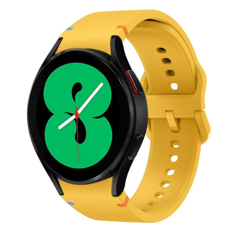 Fou Samsung Galaxy Watch 4 40 / 44mm Flat Sewing Design Silicone Watch Band(Apricot) by bashfashion