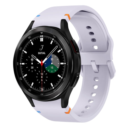For Samsung Galaxy Watch 4 Classic 42 / 46mm Flat Sewing Design Silicone Watch Band(Purple) by bashfashion
