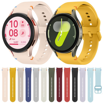 For Samsung Galaxy Watch 7 44mm Flat Sewing Design Silicone Watch Band(Pink) by bashfashion