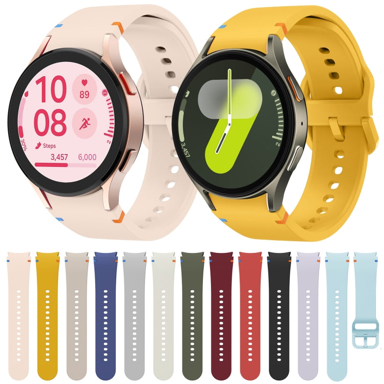 For Samsung Galaxy Watch 4 Classic 42 / 46mm Flat Sewing Design Silicone Watch Band(Light Blue) by bashfashion