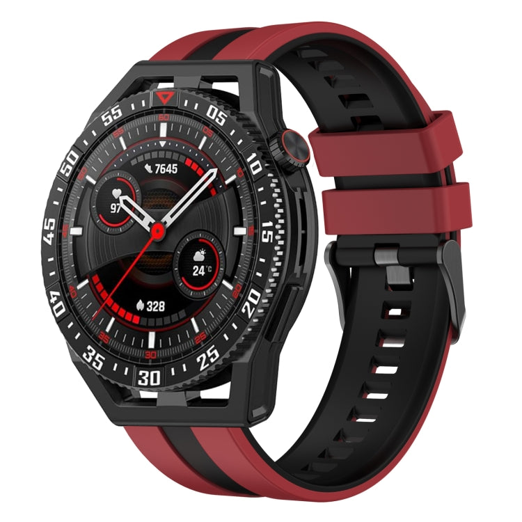 For Huawei Watch GT3 SE 22mm Two Color Sports Silicone Watch Band(Red+Black) by bashfashion
