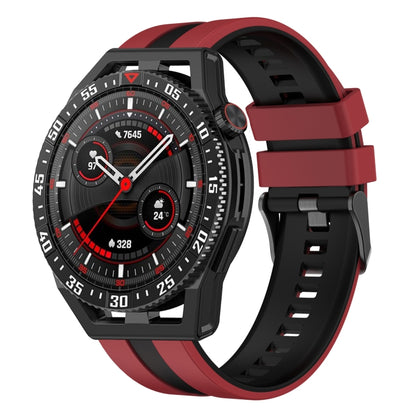 For Huawei Watch GT3 SE 22mm Two Color Sports Silicone Watch Band(Red+Black) by bashfashion