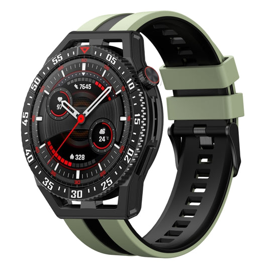 For Huawei Watch GT3 SE 22mm Two Color Sports Silicone Watch Band(Light Green+Black) by bashfashion