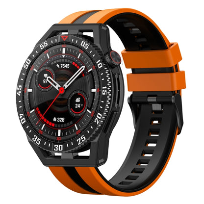 For Huawei Watch GT3 SE 22mm Two Color Sports Silicone Watch Band(Orange+Black) by bashfashion