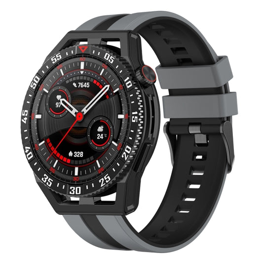 For Huawei Watch GT3 SE 22mm Two Color Sports Silicone Watch Band(Grey+Black) by bashfashion