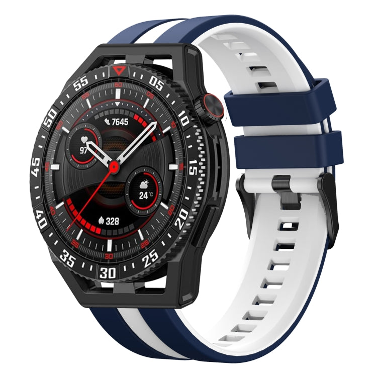 For Huawei Watch GT3 SE 22mm Two Color Sports Silicone Watch Band(Blue+White) by bashfashion