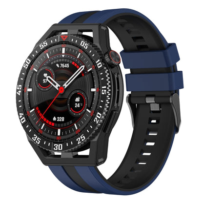 For Huawei Watch GT3 SE 22mm Two Color Sports Silicone Watch Band(Blue+Black) by bashfashion