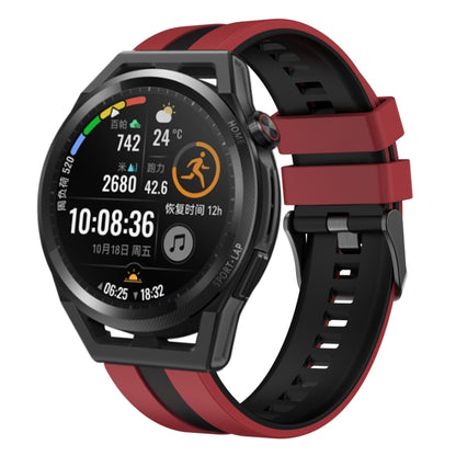 For Huawei Watch GT Runner 22mm Two Color Sports Silicone Watch Band(Red+Black) by bashfashion