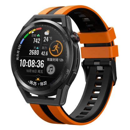 For Huawei Watch GT Runner 22mm Two Color Sports Silicone Watch Band(Orange+Black) by bashfashion