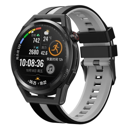 For Huawei Watch GT Runner 22mm Two Color Sports Silicone Watch Band(Black+Grey) by bashfashion