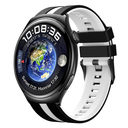For Huawei Watch 4 22mm Two Color Sports Silicone Watch Band(Black+White) by bashfashion