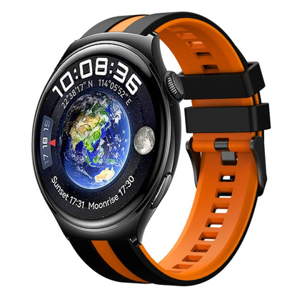 For Huawei Watch 4 22mm Two Color Sports Silicone Watch Band(Black+Orange) by bashfashion