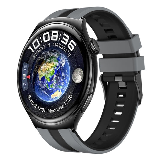 For Huawei Watch 4 22mm Two Color Sports Silicone Watch Band(Grey+Black) by bashfashion