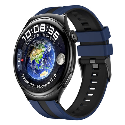 For Huawei Watch 4 22mm Two Color Sports Silicone Watch Band(Blue+Black) by bashfashion