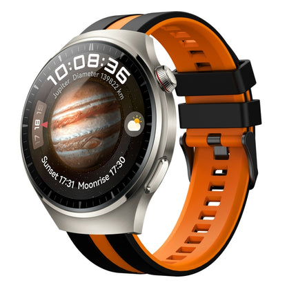 For Huawei Watch 4 Pro 22mm Two Color Sports Silicone Watch Band(Black+Orange) by bashfashion