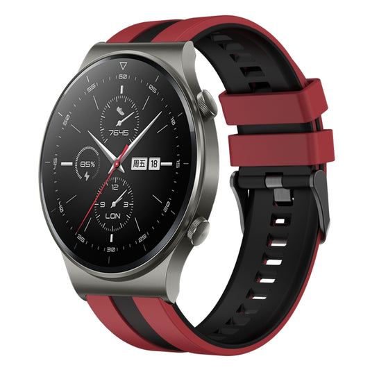 For Huawei GT2 Pro 22mm Two Color Sports Silicone Watch Band(Red+Black) by bashfashion