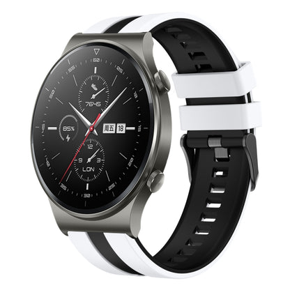 For Huawei GT2 Pro 22mm Two Color Sports Silicone Watch Band(White+Black) by bashfashion