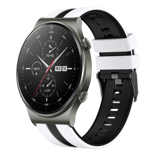 For Huawei GT2 Pro 22mm Two Color Sports Silicone Watch Band(White+Black) by bashfashion